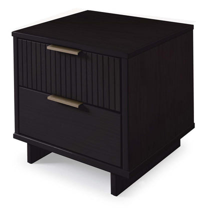 Manhattan Comfort - 3-Piece Granville Dresser Set - Tall Narrow, Double Dresser, and Nightstand with 13 Drawers in Black - GRAN072 veiw 7