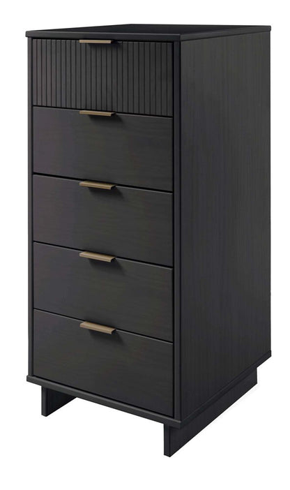 Manhattan Comfort - 3-Piece Granville Dresser Set - Tall Narrow, Double Dresser, and Nightstand with 13 Drawers in Dark Grey - GRAN075 veiw 3