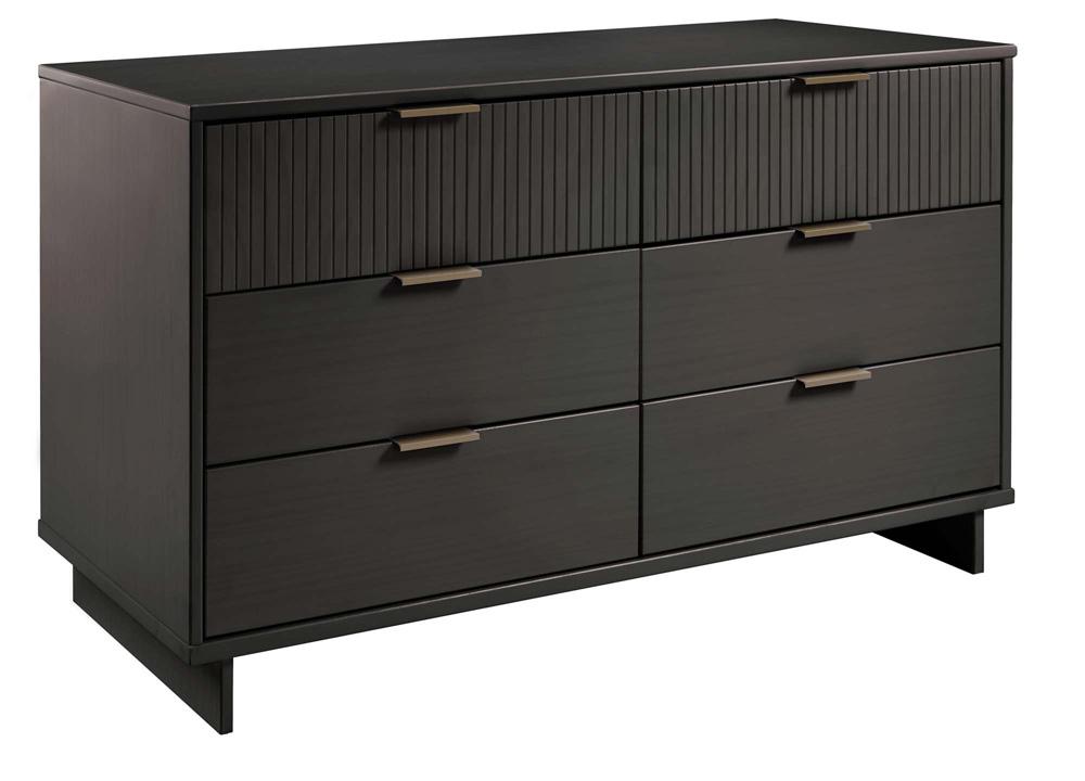 Manhattan Comfort - 3-Piece Granville Dresser Set - Tall Narrow, Double Dresser, and Nightstand with 13 Drawers in Dark Grey - GRAN075 veiw 4