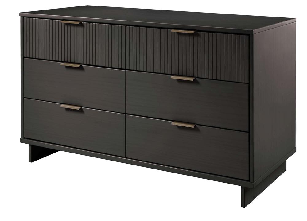 Manhattan Comfort - 3-Piece Granville Dresser Set - Tall Narrow, Double Dresser, and Nightstand with 13 Drawers in Dark Grey - GRAN075 veiw 5