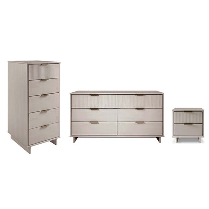 Manhattan Comfort - 3-Piece Granville Dresser Set - Tall Narrow, Double Dresser, and Nightstand with 13 Drawers in Light Grey - GRAN076 veiw 1