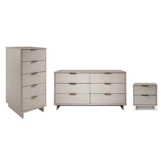 Manhattan Comfort - 3-Piece Granville Dresser Set - Tall Narrow, Double Dresser, and Nightstand with 13 Drawers in Light Grey - GRAN076 veiw 1
