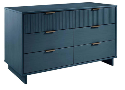 Manhattan Comfort - 3-Piece Granville Dresser Set - Tall Narrow, Double Dresser, and Nightstand with 13 Drawers in Midnight Blue - GRAN074 veiw 4