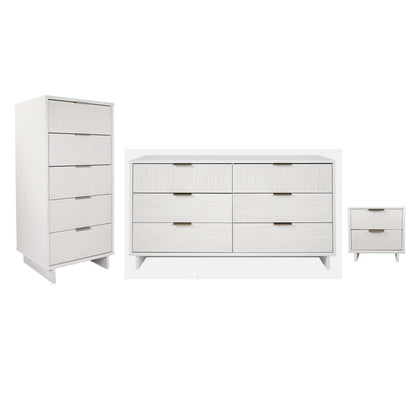 Manhattan Comfort - 3-Piece Granville Dresser Set - Tall Narrow, Double Dresser, and Nightstand with 13 Drawers in White - GRAN071 veiw 1