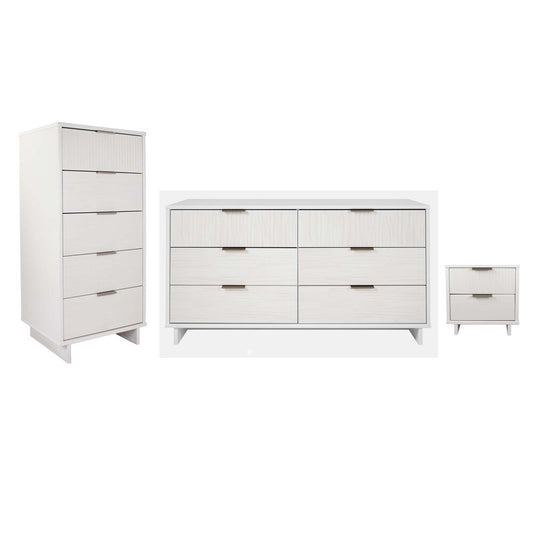 Manhattan Comfort - 3-Piece Granville Dresser Set - Tall Narrow, Double Dresser, and Nightstand with 13 Drawers in White - GRAN071 veiw 1