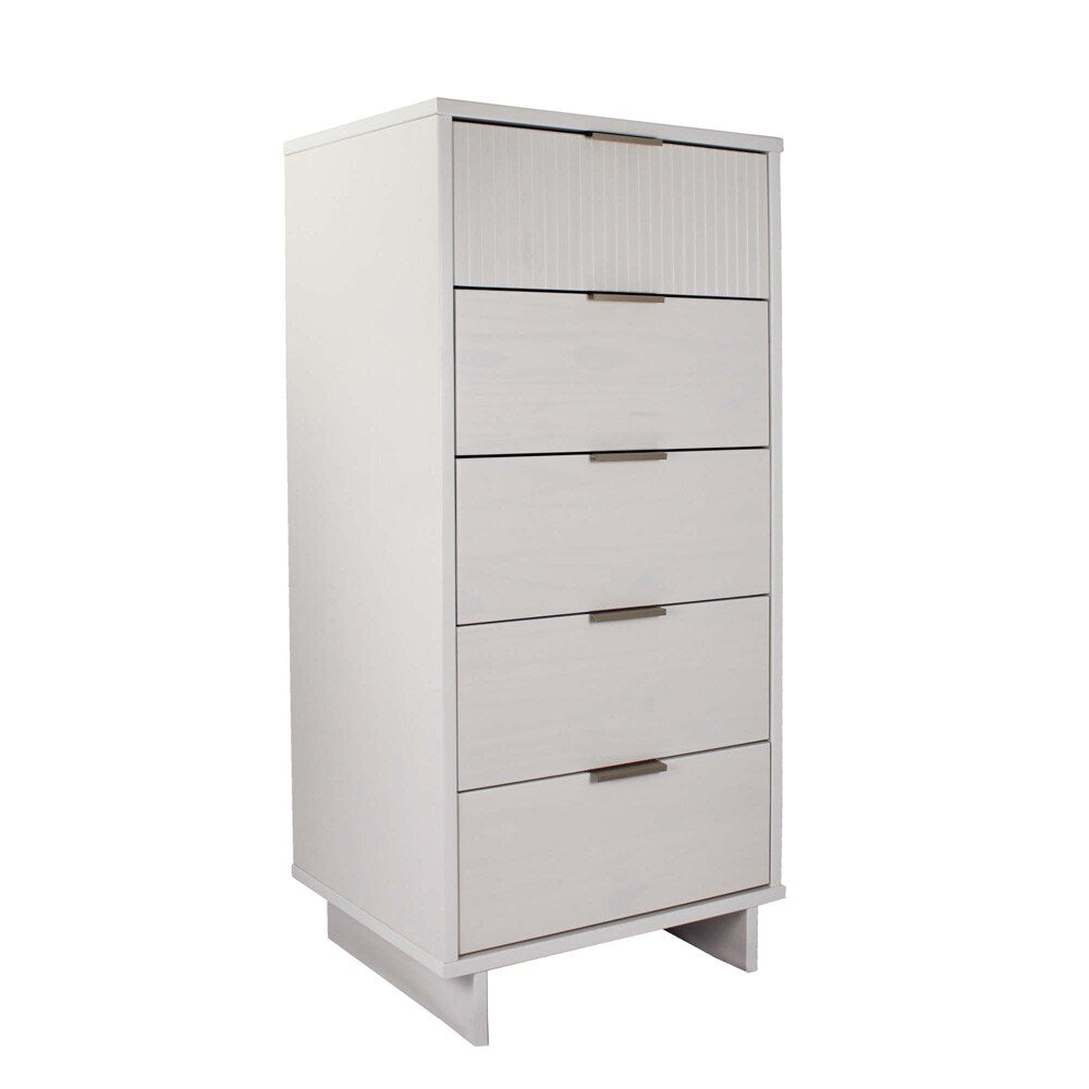 Manhattan Comfort - 3-Piece Granville Dresser Set - Tall Narrow, Double Dresser, and Nightstand with 13 Drawers in White - GRAN071 veiw 2