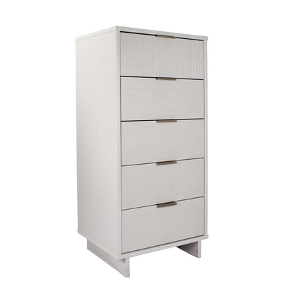 Manhattan Comfort - 3-Piece Granville Dresser Set - Tall Narrow, Double Dresser, and Nightstand with 13 Drawers in White - GRAN071 veiw 2