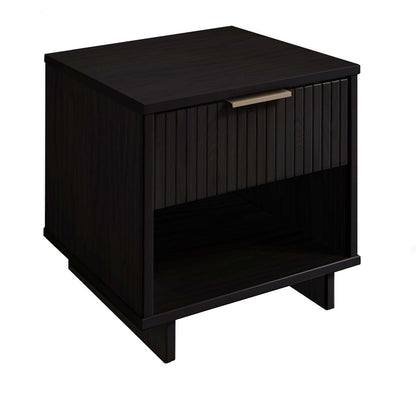 Manhattan Comfort - Granville Nightstand 1.0 with 1 Full Extension Drawers in Black - NS-5002 veiw 2