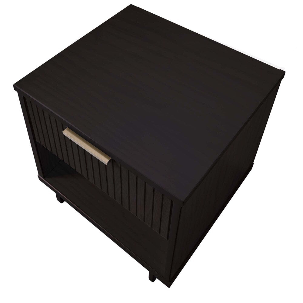 Manhattan Comfort - Granville Nightstand 1.0 with 1 Full Extension Drawers in Black - NS-5002 veiw 4