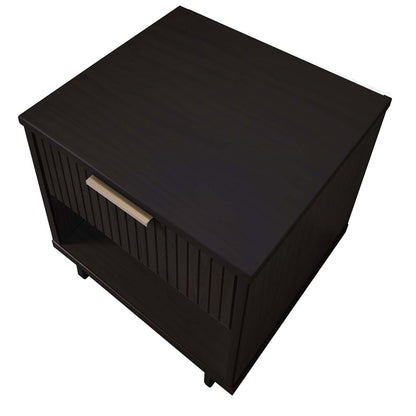 Manhattan Comfort - Granville Nightstand 1.0 with 1 Full Extension Drawers in Black - NS-5002 veiw 4