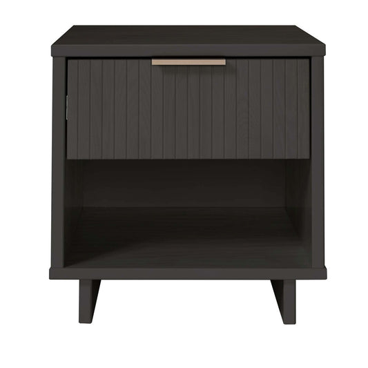 Manhattan Comfort - Granville Nightstand 1.0 with 1 Full Extension Drawers in Dark Grey - NS-5005 veiw 1