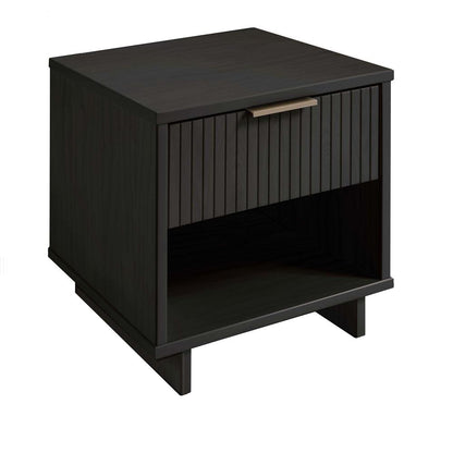 Manhattan Comfort - Granville Nightstand 1.0 with 1 Full Extension Drawers in Dark Grey - NS-5005 veiw 2