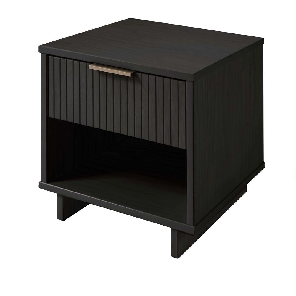 Manhattan Comfort - Granville Nightstand 1.0 with 1 Full Extension Drawers in Dark Grey - NS-5005 veiw 3