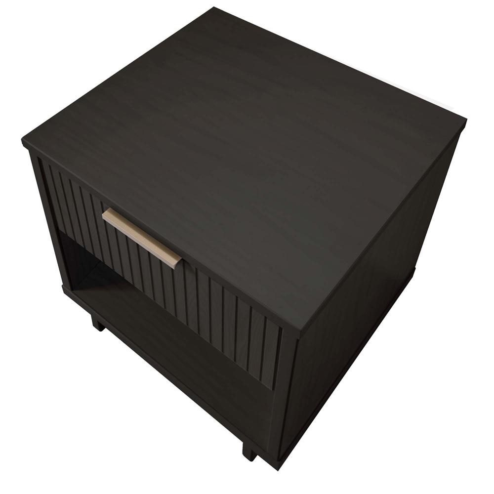 Manhattan Comfort - Granville Nightstand 1.0 with 1 Full Extension Drawers in Dark Grey - NS-5005 veiw 4