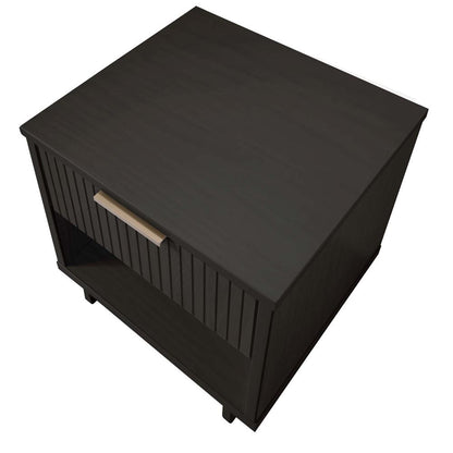 Manhattan Comfort - Granville Nightstand 1.0 with 1 Full Extension Drawers in Dark Grey - NS-5005 veiw 4