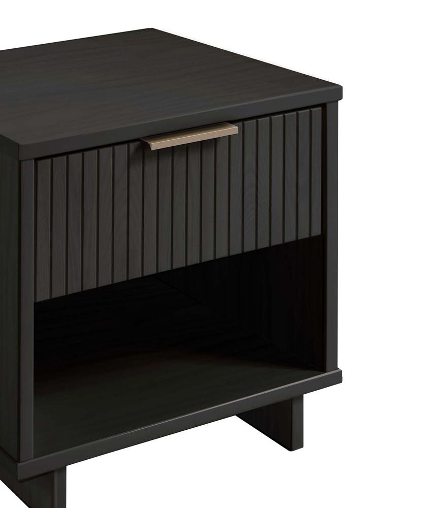 Manhattan Comfort - Granville Nightstand 1.0 with 1 Full Extension Drawers in Dark Grey - NS-5005 veiw 8