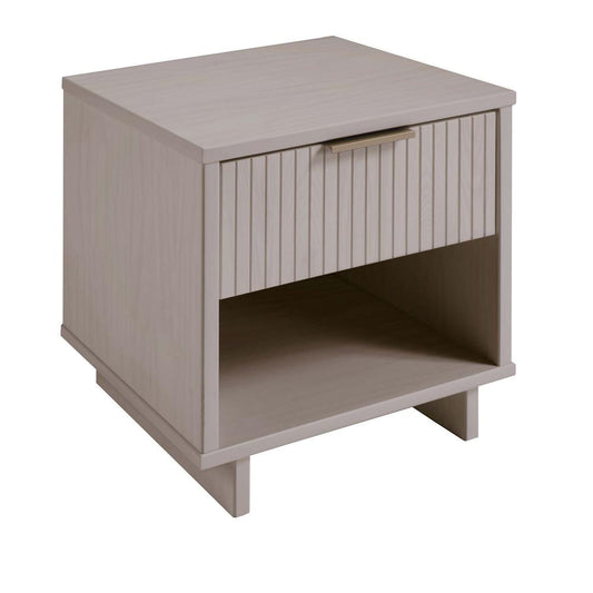 Manhattan Comfort - Granville Nightstand 1.0 with 1 Full Extension Drawers in Light Grey - NS-5006 veiw 2