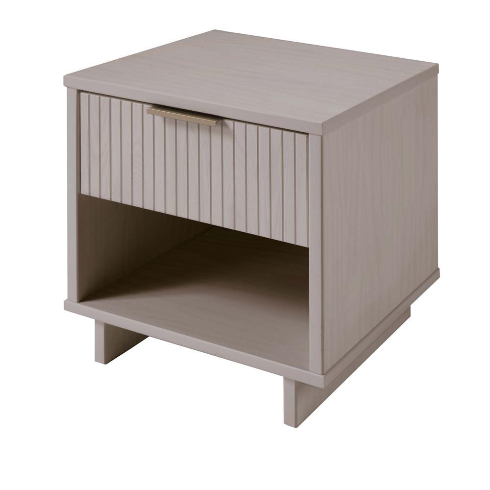 Manhattan Comfort - Granville Nightstand 1.0 with 1 Full Extension Drawers in Light Grey - NS-5006 veiw 3