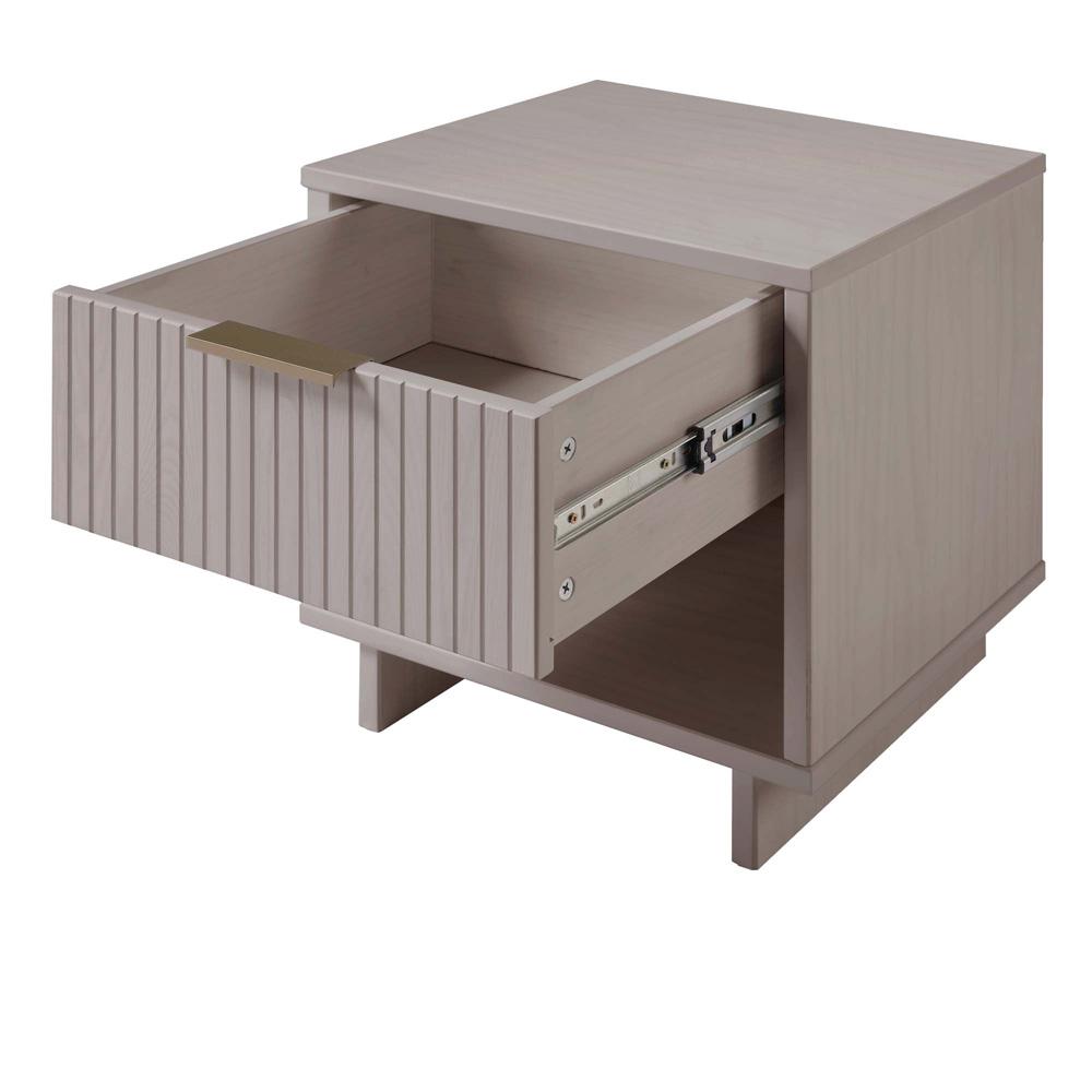 Manhattan Comfort - Granville Nightstand 1.0 with 1 Full Extension Drawers in Light Grey - NS-5006 veiw 5