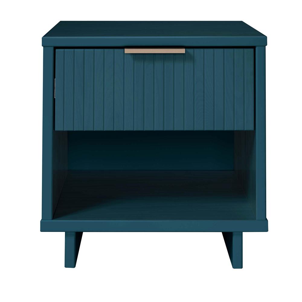 Manhattan Comfort - Granville Nightstand 1.0 with 1 Full Extension Drawers in Midnight Blue - NS-5004 veiw 1