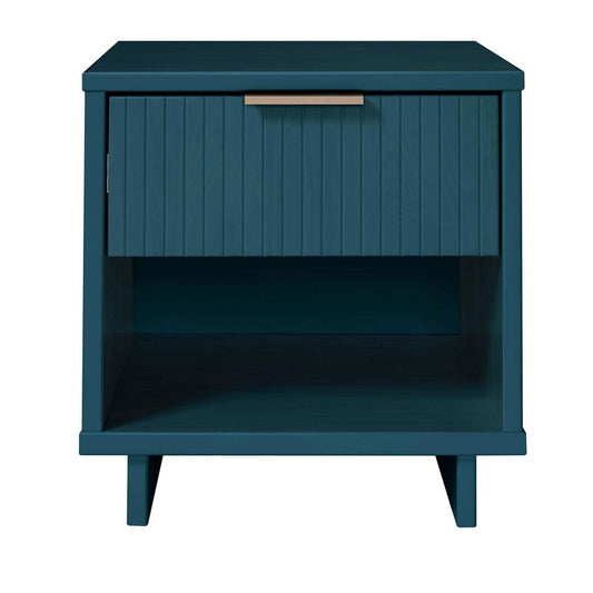 Manhattan Comfort - Granville Nightstand 1.0 with 1 Full Extension Drawers in Midnight Blue - NS-5004 veiw 1