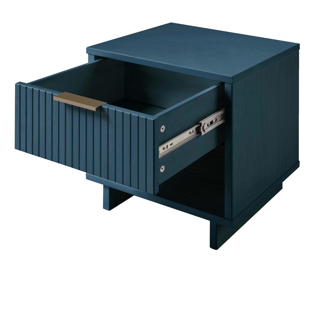 Manhattan Comfort - Granville Nightstand 1.0 with 1 Full Extension Drawers in Midnight Blue - NS-5004 veiw 5