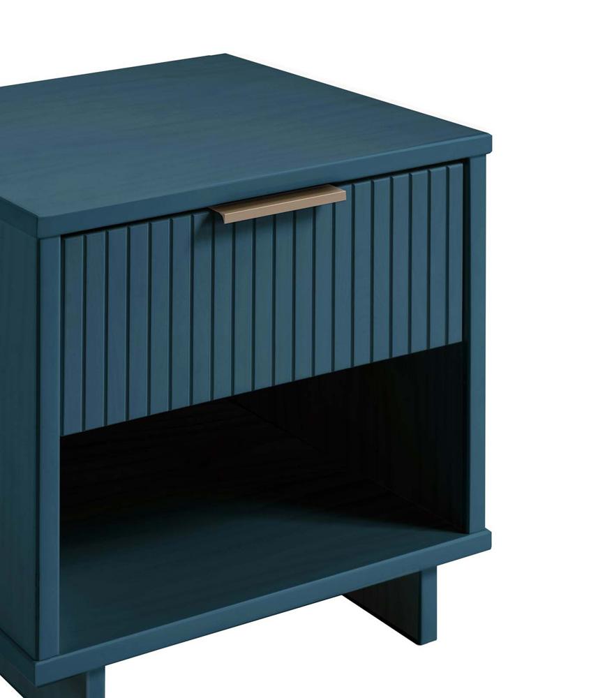Manhattan Comfort - Granville Nightstand 1.0 with 1 Full Extension Drawers in Midnight Blue - NS-5004 veiw 8