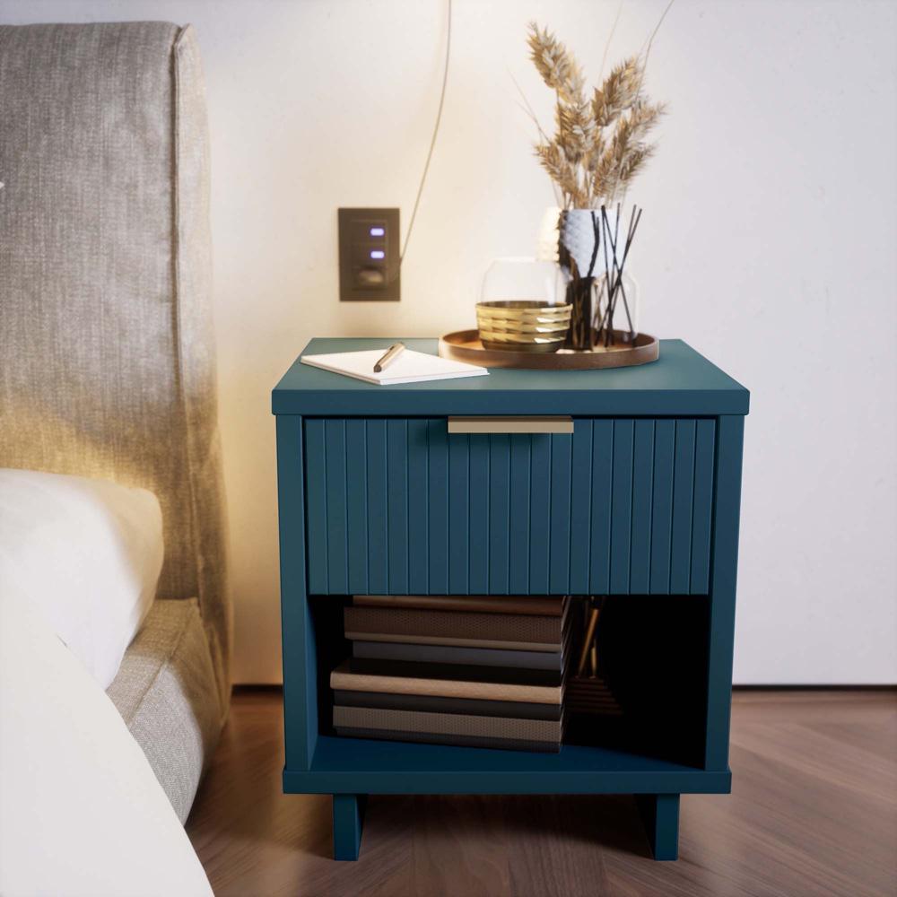 Manhattan Comfort - Granville Nightstand 1.0 with 1 Full Extension Drawers in Midnight Blue - NS-5004 veiw 10