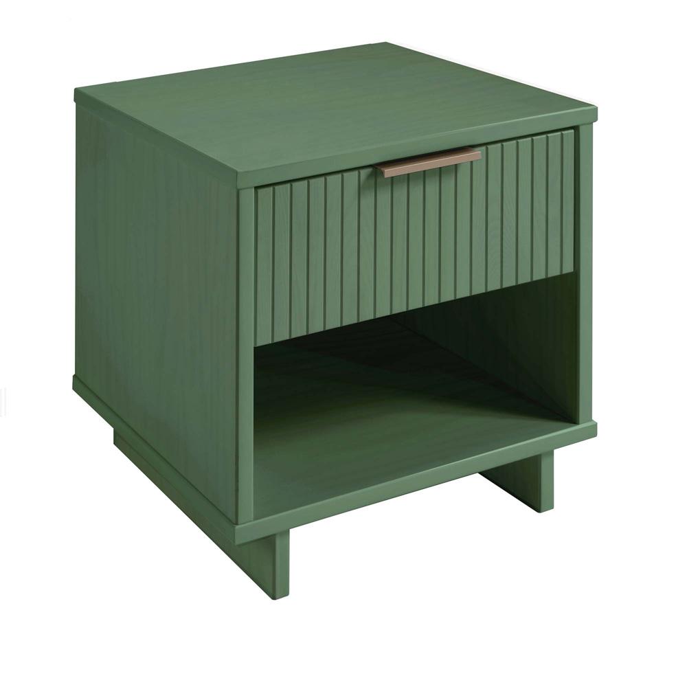 Manhattan Comfort - Granville Nightstand 1.0 with 1 Full Extension Drawers in Sage Green - NS-5003 veiw 2