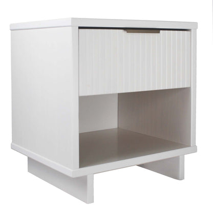 Manhattan Comfort - Granville Nightstand 1.0 with 1 Full Extension Drawers in White - NS-5001 veiw 2