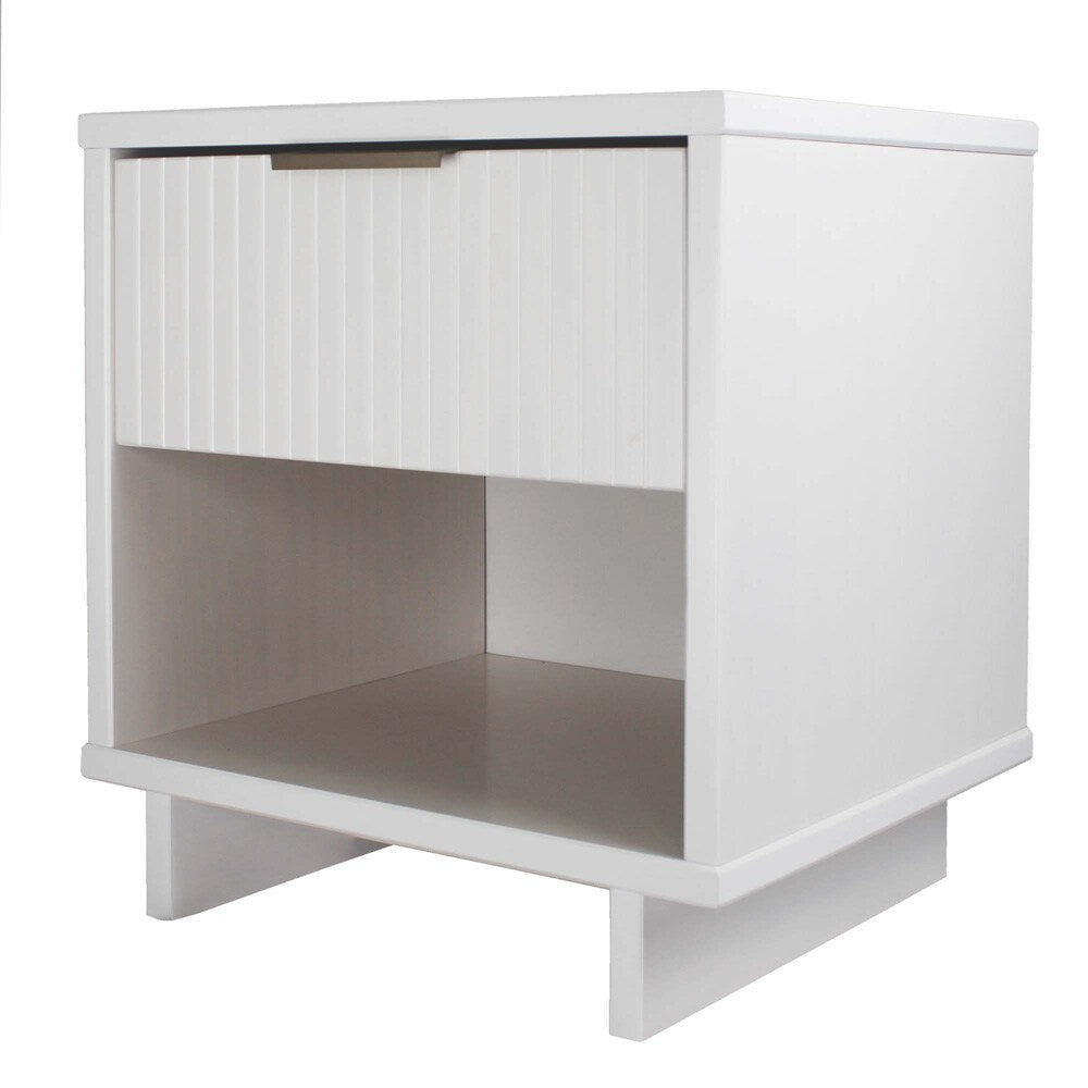 Manhattan Comfort - Granville Nightstand 1.0 with 1 Full Extension Drawers in White - NS-5001 veiw 3