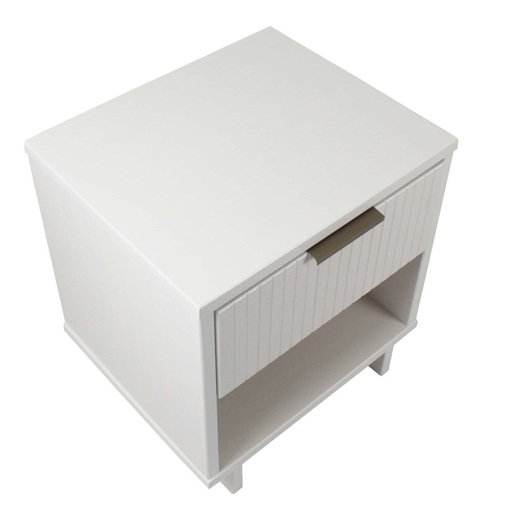 Manhattan Comfort - Granville Nightstand 1.0 with 1 Full Extension Drawers in White - NS-5001 veiw 4