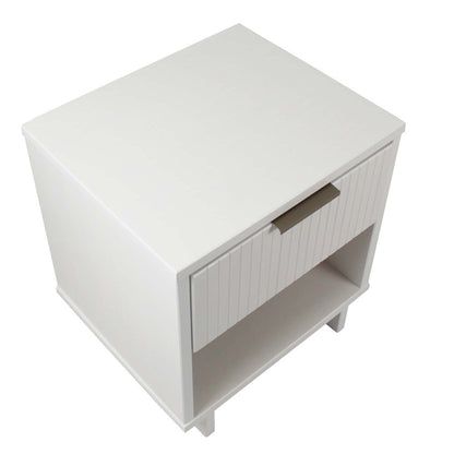 Manhattan Comfort - Granville Nightstand 1.0 with 1 Full Extension Drawers in White - NS-5001 veiw 4