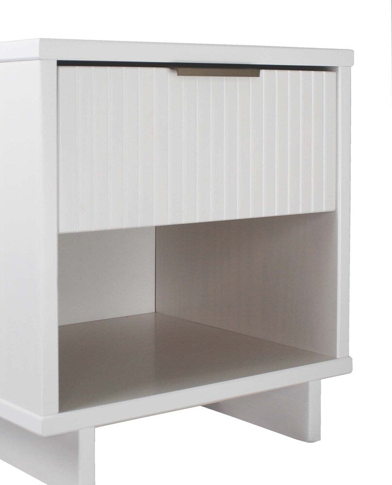 Manhattan Comfort - Granville Nightstand 1.0 with 1 Full Extension Drawers in White - NS-5001 veiw 8