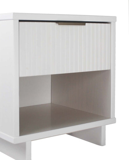 Manhattan Comfort - Granville Nightstand 1.0 with 1 Full Extension Drawers in White - NS-5001 veiw 8