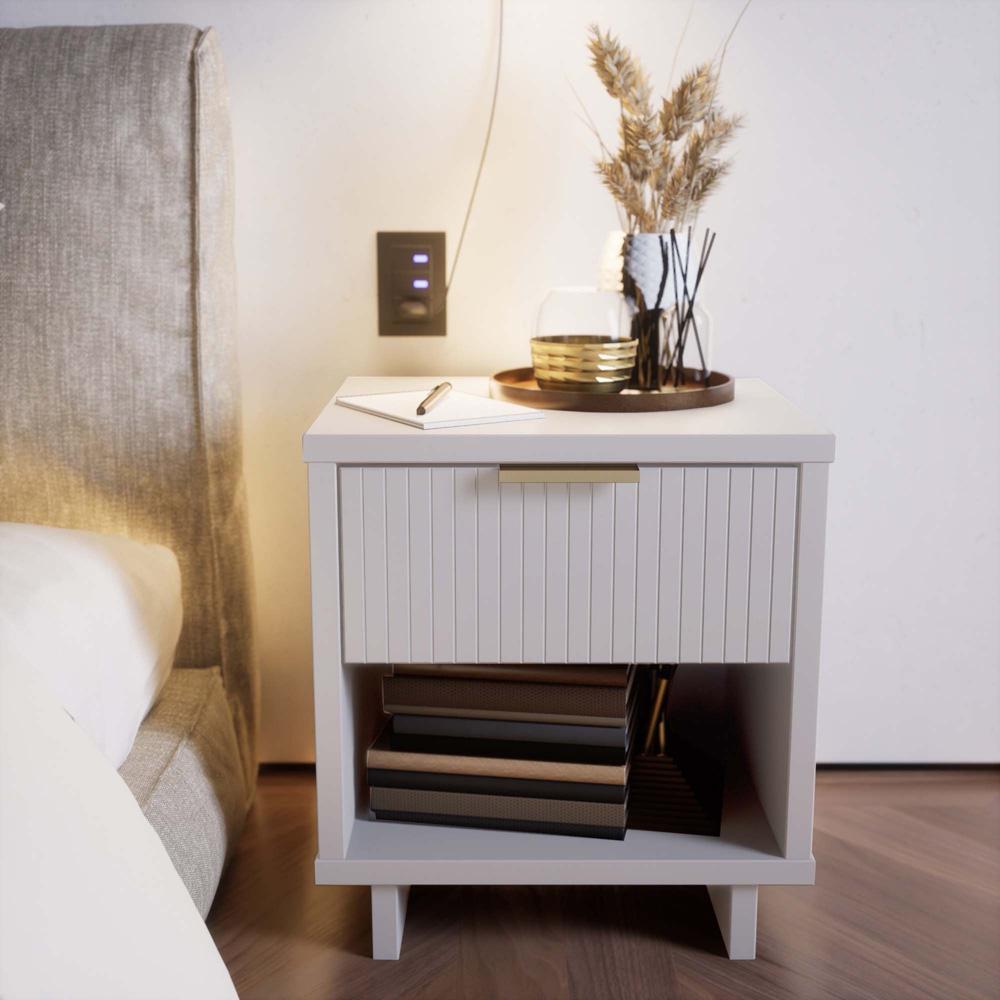 Manhattan Comfort - Granville Nightstand 1.0 with 1 Full Extension Drawers in White - NS-5001 veiw 10