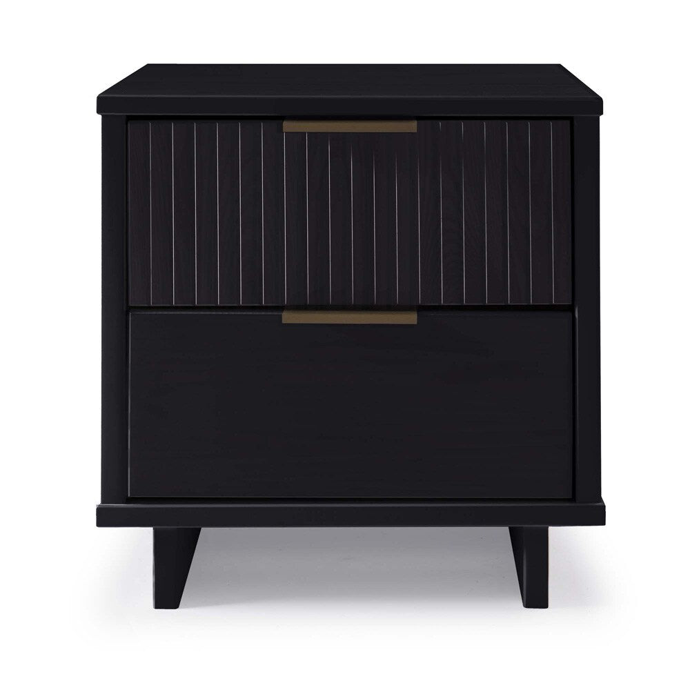 Manhattan Comfort - Granville Nightstand 2.0 with 2 Full Extension Drawers in Black - NS-5012 veiw 1