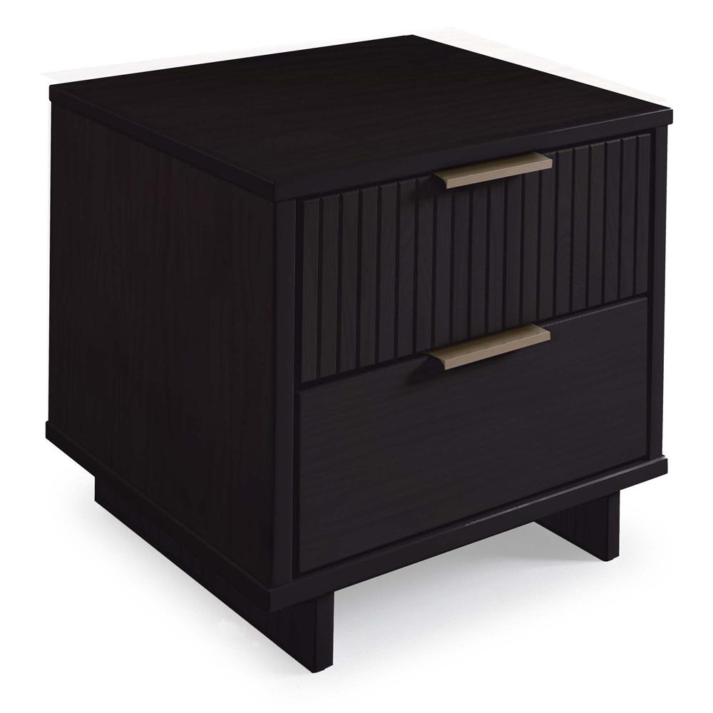 Manhattan Comfort - Granville Nightstand 2.0 with 2 Full Extension Drawers in Black - NS-5012 veiw 2