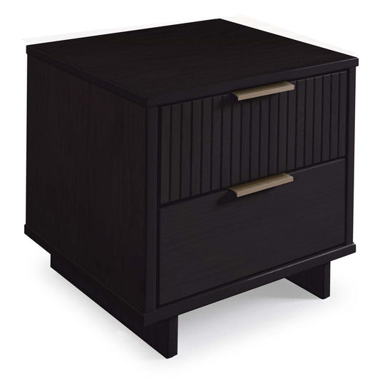 Manhattan Comfort - Granville Nightstand 2.0 with 2 Full Extension Drawers in Black - NS-5012 veiw 2
