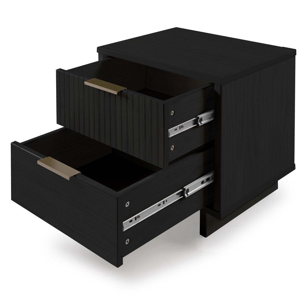 Manhattan Comfort - Granville Nightstand 2.0 with 2 Full Extension Drawers in Black - NS-5012 veiw 5