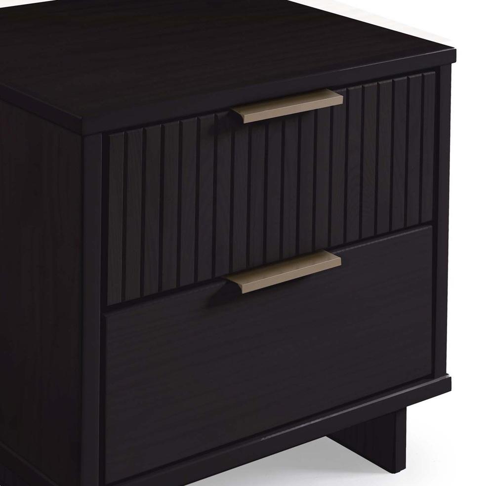 Manhattan Comfort - Granville Nightstand 2.0 with 2 Full Extension Drawers in Black - NS-5012 veiw 8