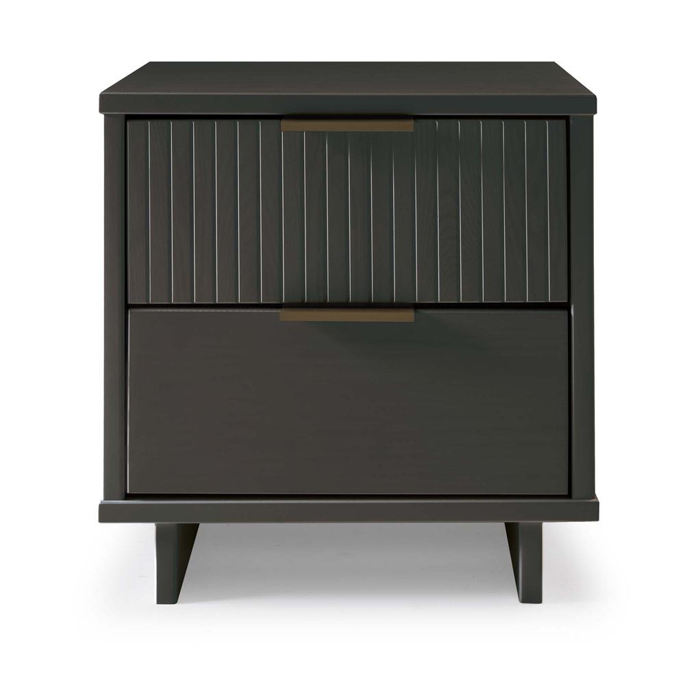 Manhattan Comfort - Granville Nightstand 2.0 with 2 Full Extension Drawers in Dark Grey - NS-5015 veiw 1