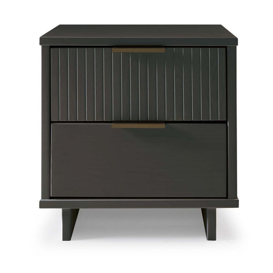 Manhattan Comfort - Granville Nightstand 2.0 with 2 Full Extension Drawers in Dark Grey - NS-5015 veiw 1