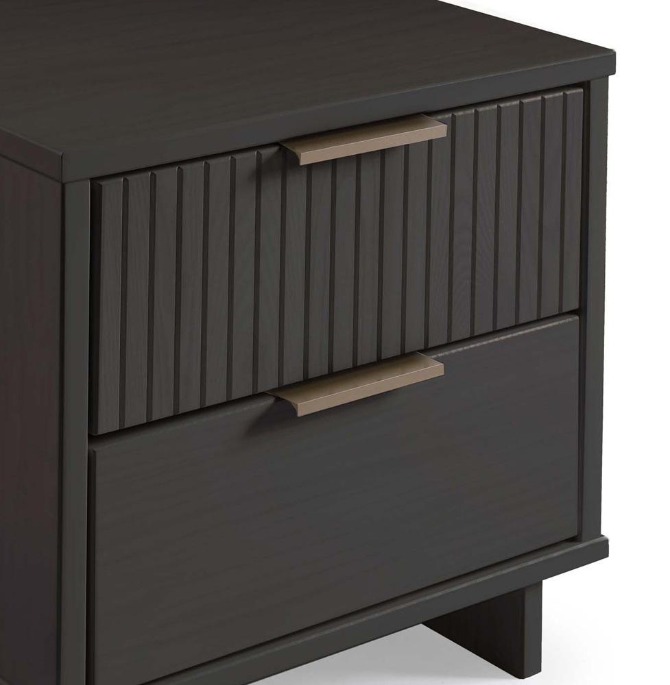 Manhattan Comfort - Granville Nightstand 2.0 with 2 Full Extension Drawers in Dark Grey - NS-5015 veiw 8