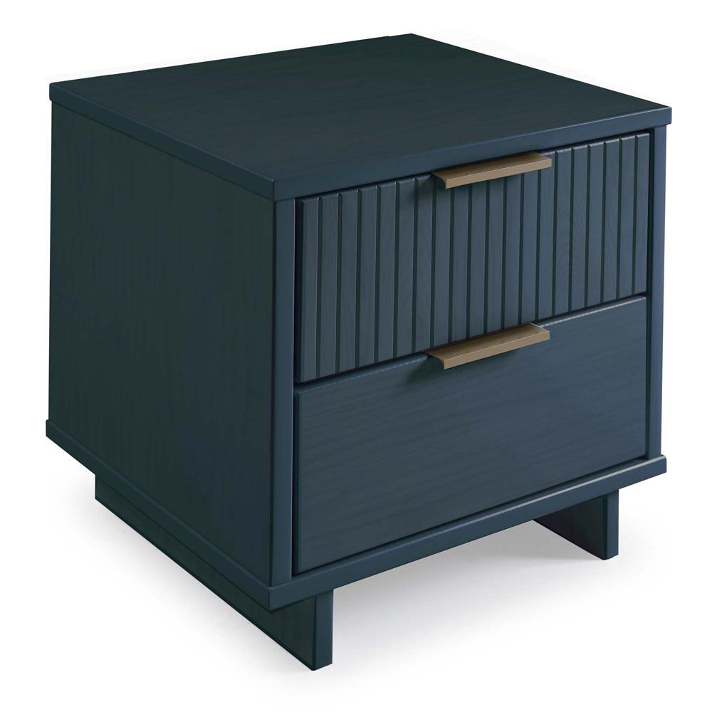 Manhattan Comfort - Granville Nightstand 2.0 with 2 Full Extension Drawers in Midnight Blue - NS-5014 veiw 2