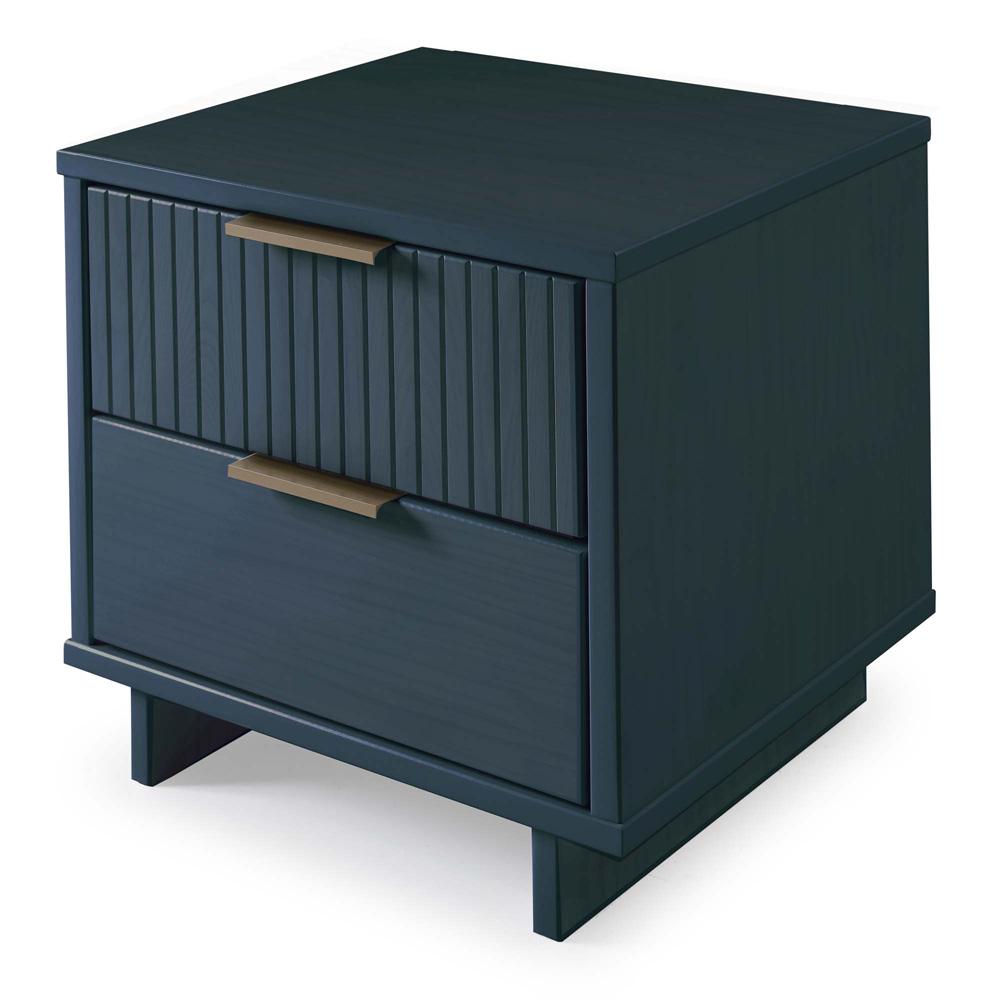 Manhattan Comfort - Granville Nightstand 2.0 with 2 Full Extension Drawers in Midnight Blue - NS-5014 veiw 3