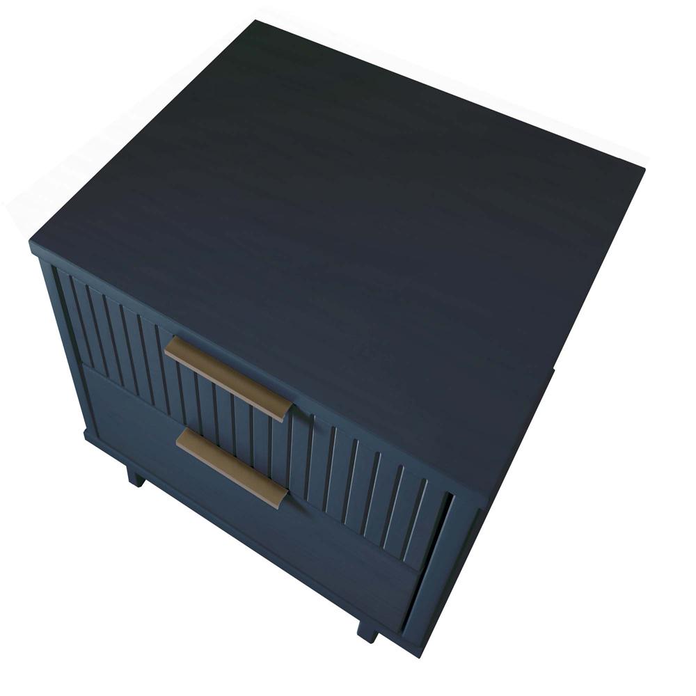 Manhattan Comfort - Granville Nightstand 2.0 with 2 Full Extension Drawers in Midnight Blue - NS-5014 veiw 4