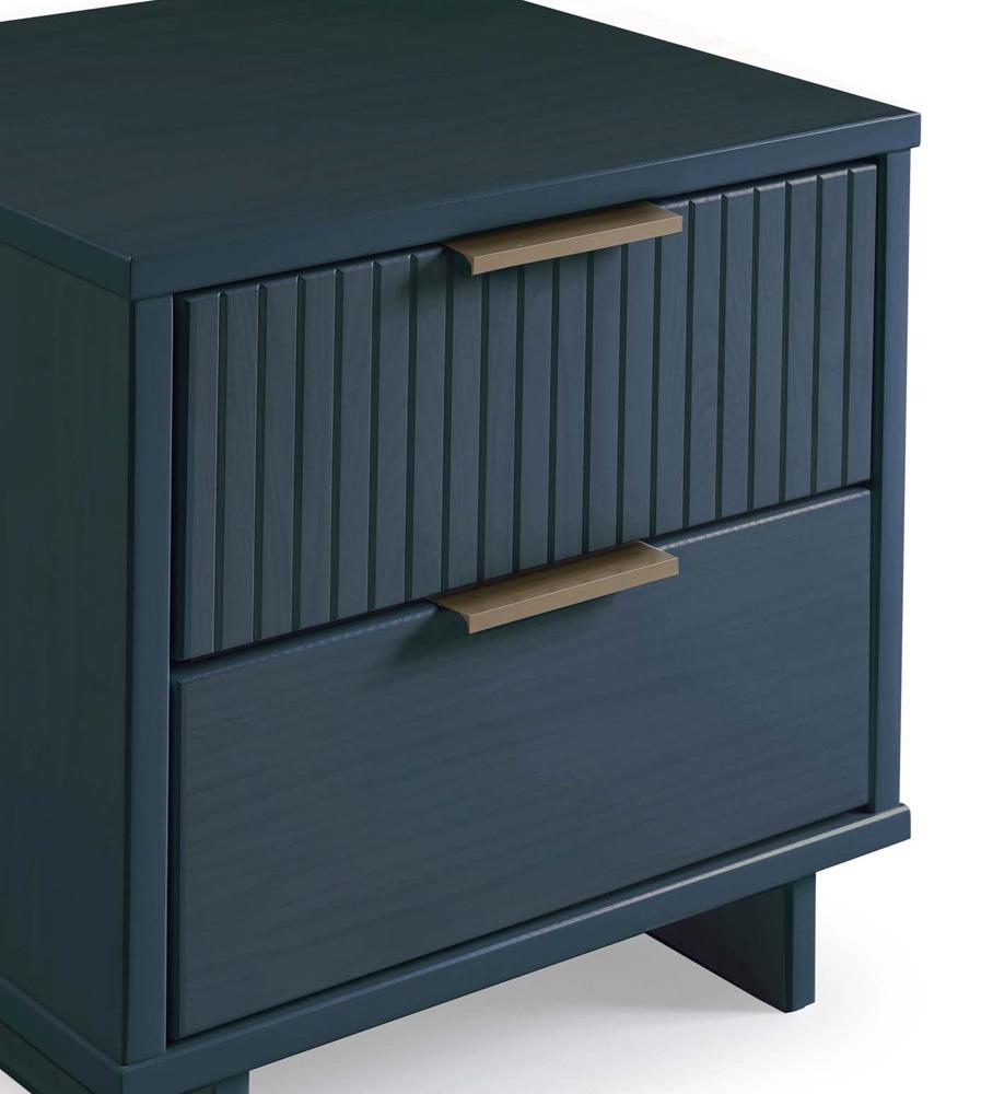 Manhattan Comfort - Granville Nightstand 2.0 with 2 Full Extension Drawers in Midnight Blue - NS-5014 veiw 8