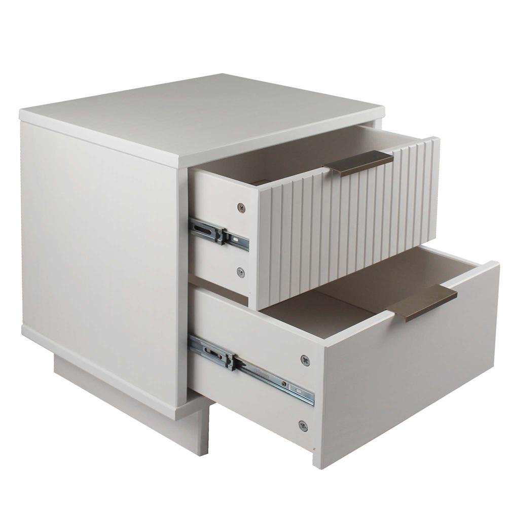 Manhattan Comfort - Granville Nightstand 2.0 with 2 Full Extension Drawers in White - NS-5011 veiw 5