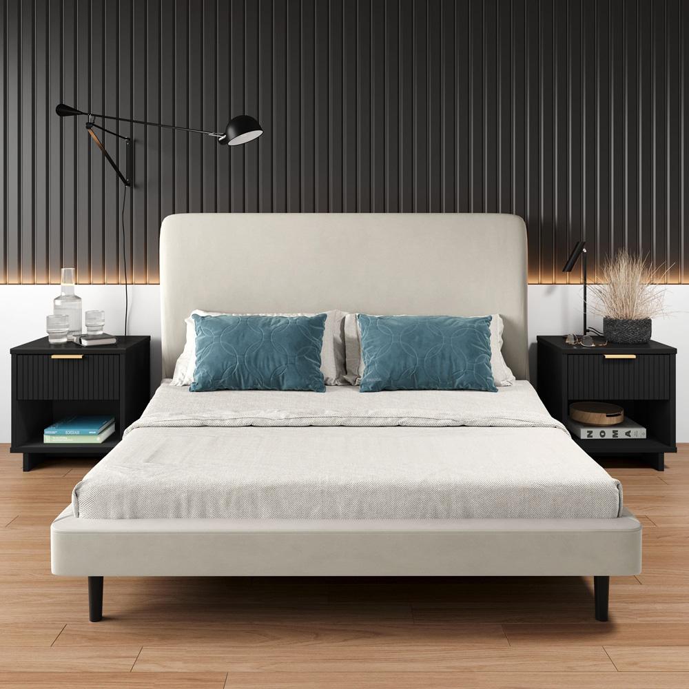 Manhattan Comfort - Granville Nightstand with 2 Full Extension Drawers in Black - Set of 2 - 2-NS-5002 veiw 9